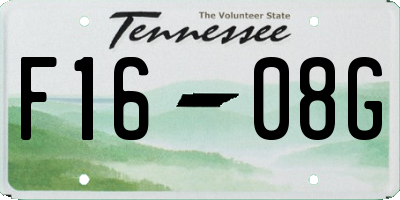 TN license plate F1608G