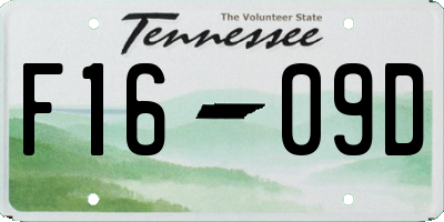 TN license plate F1609D