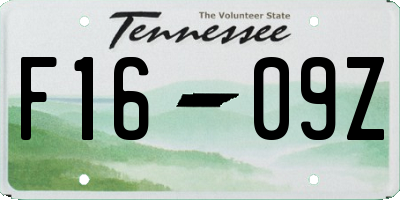 TN license plate F1609Z