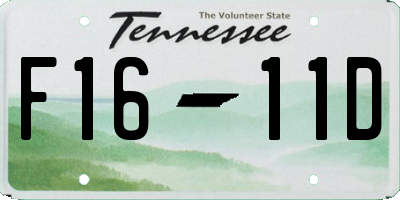TN license plate F1611D