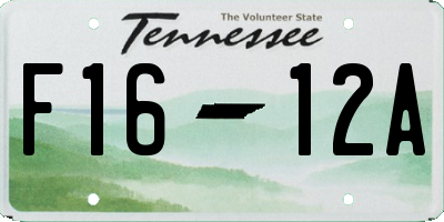 TN license plate F1612A