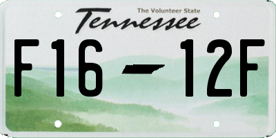 TN license plate F1612F