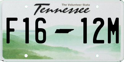 TN license plate F1612M