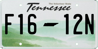 TN license plate F1612N