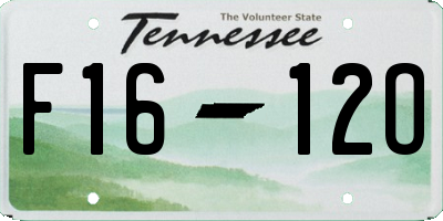TN license plate F1612O