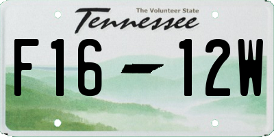 TN license plate F1612W