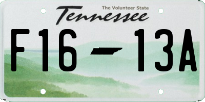 TN license plate F1613A
