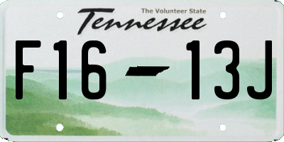 TN license plate F1613J