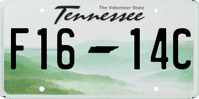 TN license plate F1614C