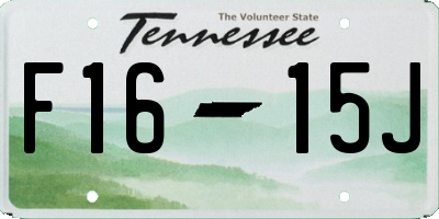 TN license plate F1615J