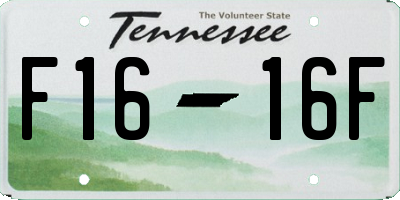 TN license plate F1616F