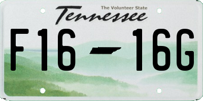 TN license plate F1616G