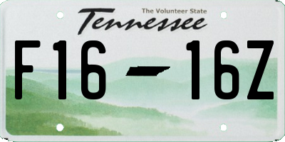 TN license plate F1616Z