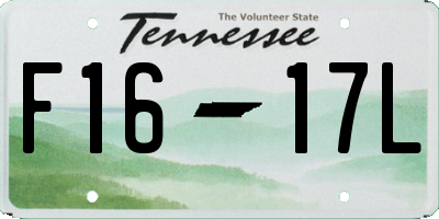 TN license plate F1617L