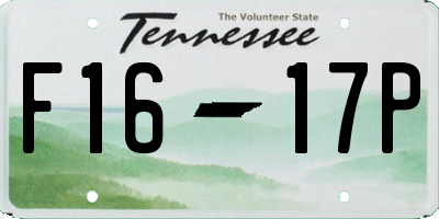 TN license plate F1617P