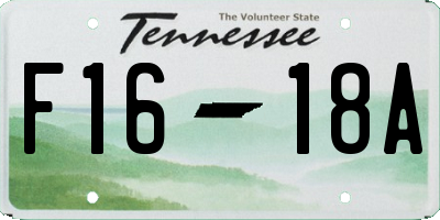 TN license plate F1618A