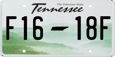 TN license plate F1618F