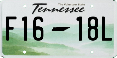 TN license plate F1618L