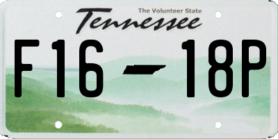 TN license plate F1618P