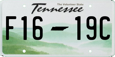 TN license plate F1619C