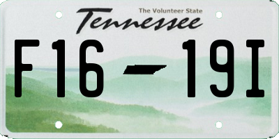 TN license plate F1619I