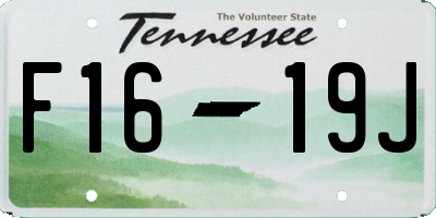 TN license plate F1619J