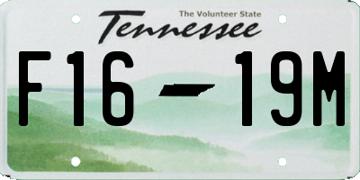 TN license plate F1619M
