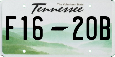 TN license plate F1620B