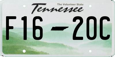 TN license plate F1620C