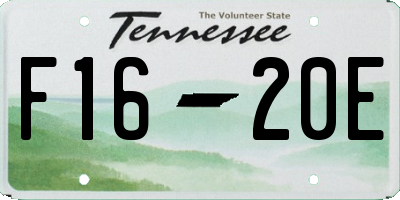 TN license plate F1620E