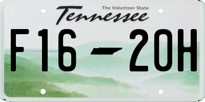 TN license plate F1620H