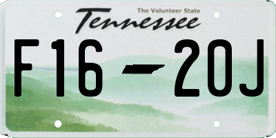 TN license plate F1620J