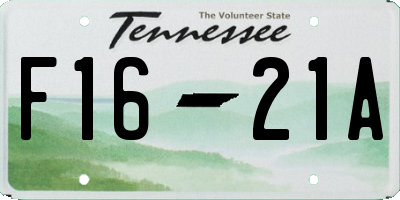 TN license plate F1621A
