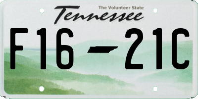 TN license plate F1621C