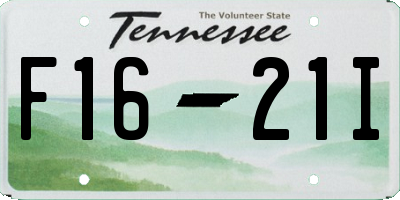 TN license plate F1621I