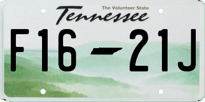 TN license plate F1621J
