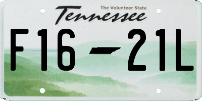 TN license plate F1621L