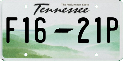 TN license plate F1621P