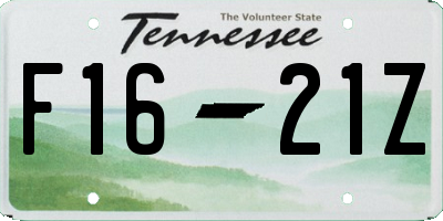 TN license plate F1621Z