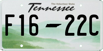 TN license plate F1622C