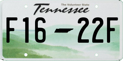 TN license plate F1622F