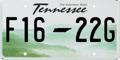 TN license plate F1622G