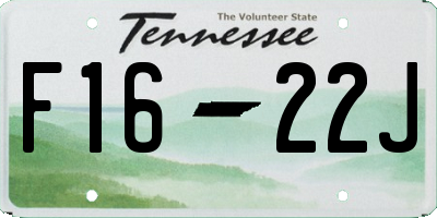 TN license plate F1622J