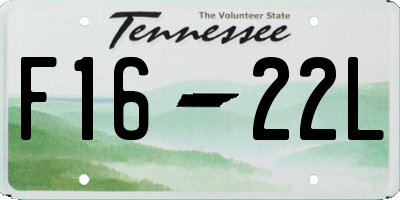 TN license plate F1622L