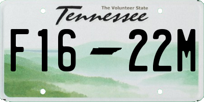 TN license plate F1622M