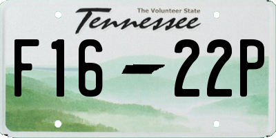 TN license plate F1622P
