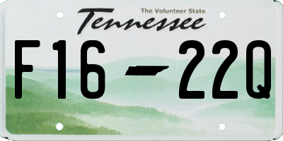 TN license plate F1622Q