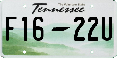 TN license plate F1622U