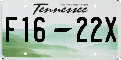 TN license plate F1622X