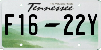 TN license plate F1622Y